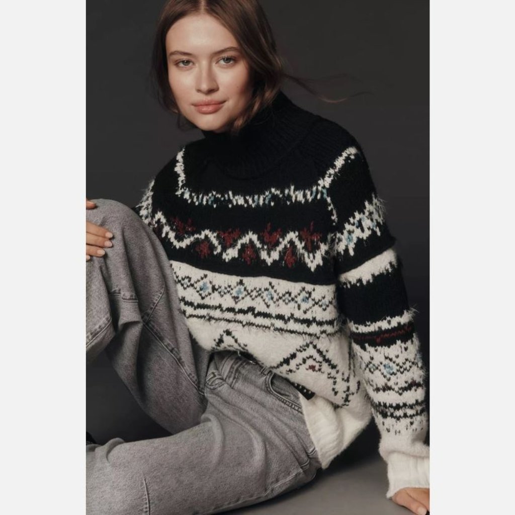 Rare! Nwt Anthropologie Pilcro Cotton Blend Fairisle Sweater Size S Or M